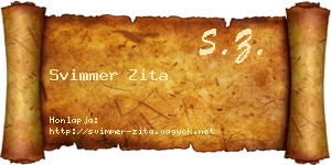Svimmer Zita névjegykártya